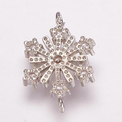 Brass Micro Pave Cubic Zirconia Links ZIRC-E118-25P-1