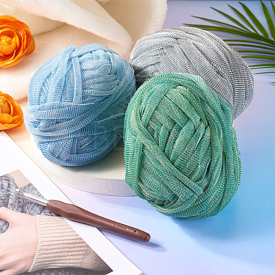 3 Skeins 3 Colors Polyester Yarn DIY-MB0002-06B-1