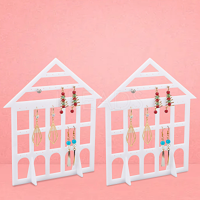 Detachable Lovely House Acrylic Earring Display Stands EDIS-WH0029-48B-1