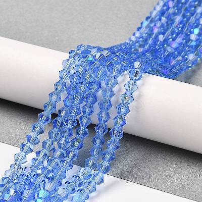 Transparent Electroplate Glass Beads Strands EGLA-A039-T4mm-L07-1