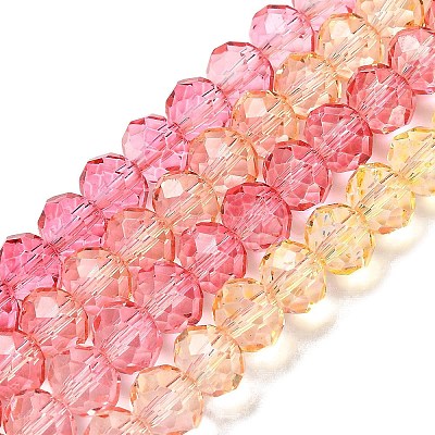 Transparent Painted Glass Beads Strands DGLA-A034-T8mm-A07-1