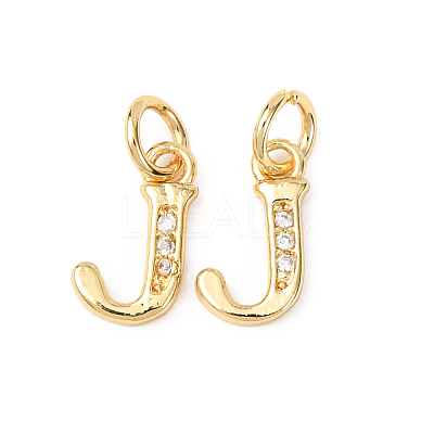 Brass Micro Pave Cubic Zirconia Charms KK-I382-03G-J-1