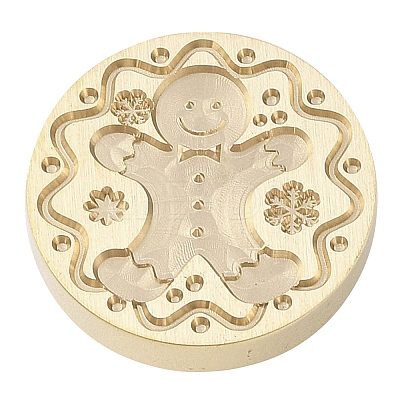 Christmas Series Wax Seal Brass Stamp Head LS-AJEW-M037-01G-21-1