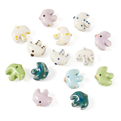 14Pcs Handmade Porcelain Ceramic Beads PORC-TA0001-76-1