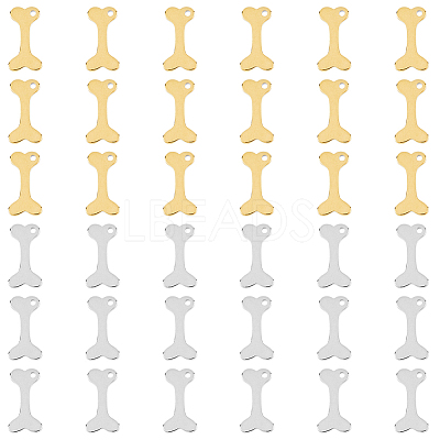 40Pcs 2 Colors 304 Stainless Steel Charms STAS-DC0012-66-1