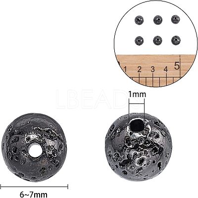 Electroplated Natural Lava Rock Beads G-NB0001-91A-1