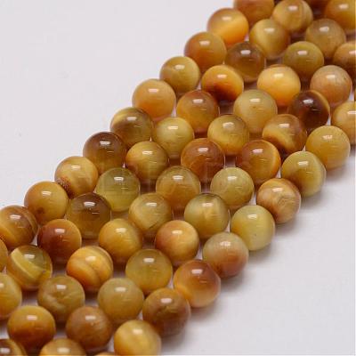 Natural Tiger Eye Bead Strands G-P230-08-E-8mm-1