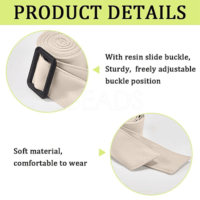 2Pcs Tie a Knot Polyester Waist Belt with Plastic Buckle AJEW-GF0014-53C-1