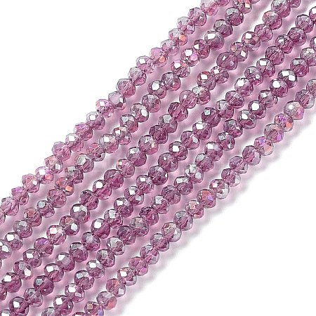 Electroplate Glass Beads Strands X-EGLA-R048-2mm-11-1