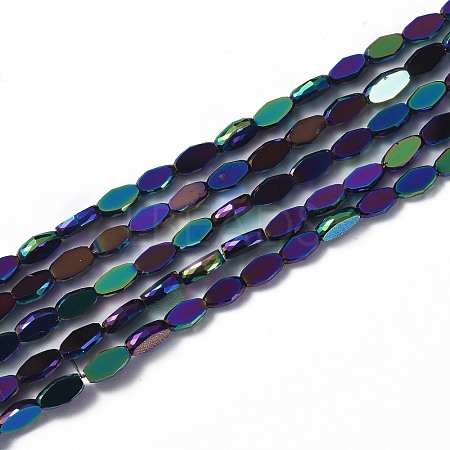 Rainbow Electroplate Glass Beads Strands EGLA-J150-C01-FP01-1