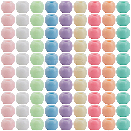 400Pcs Opaque Acrylic European Beads SACR-SP0001-01-1