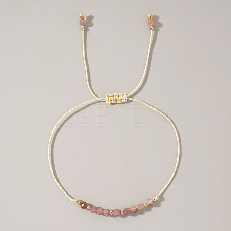 Natural Birthstone Braided Bead Bracelets for Women X-VA8051-10-1