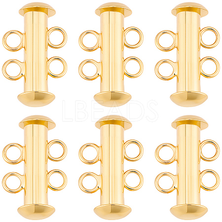 6Pcs Brass Slide Lock Clasps KK-BBC0027-58A-1