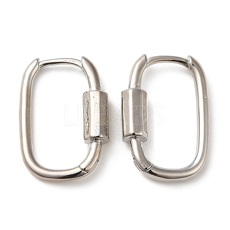 Rack Plating Brass Oval Hoop Earrings for Women EJEW-Z019-06P-1