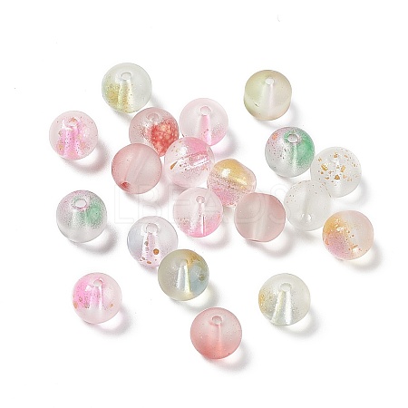 Frosted Glass Beads GLAA-P029-07B-1