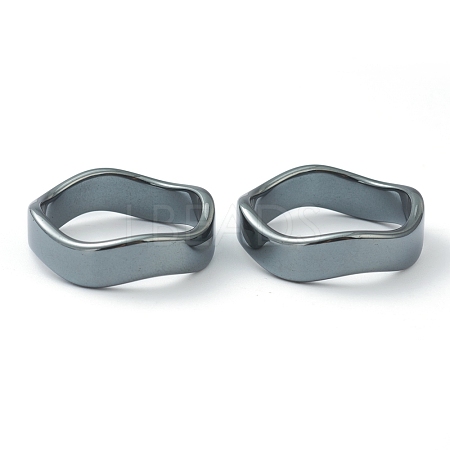Non-magnetic Synthetic Hematite Finger Rings RJEW-H544-03G-1