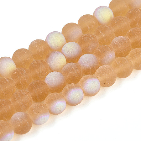 Frosted Transparent Glass Beads Strands LS-GLAA-T032-T8mm-MBB08-1
