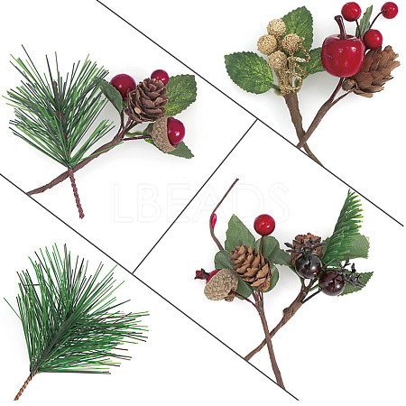 Artificial Red Berry & Pine Cone Branches HULI-PW0002-026-1