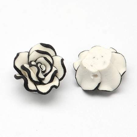 Handmade Polymer Clay Flower Beads X-CLAY-Q221-18-1