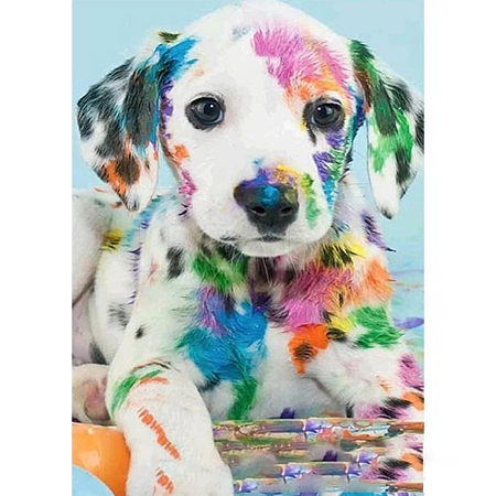 DIY Rectangle Dog Theme Diamond Painting Kits DIAM-PW0004-017-1