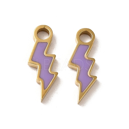 304 Stainless Steel Enamel Charms STAS-L022-332G-1