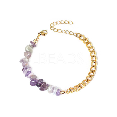 Natural Amethyst Beaded Bracelets PW-WG30470-06-1