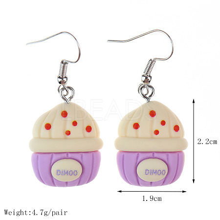 Food Theme Resin Dangle Earrings FS-WGC167F-06-1