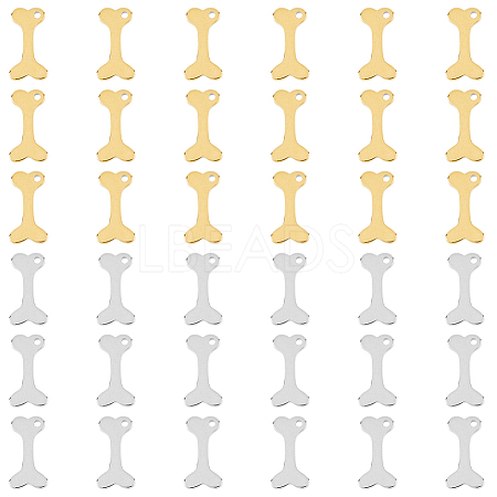 40Pcs 2 Colors 304 Stainless Steel Charms STAS-DC0012-66-1