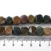 Natural Indian Agate Star Cut Round Beads Strands G-M418-C08-01-5