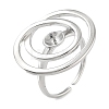 Rack Plating Brass Open Cuff Ring Settings KK-Z071-30P-1