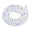Electroplate Transparent Glass Beads Strands EGLA-N002-15-B03-2