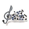 Musical Note Alloy Rhinestone  Brooches for Backpack Clothes JEWB-Q009-08AS-1