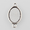 Antique Silver Tibetan Style Alloy Flat Oval Cabochon Connector Settings LS-TIBE-M022-06AS-5
