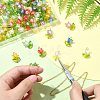 90Pcs 9 Colors Acrylic Lampwork Pendants PALLOY-CJ00048-5