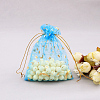 Rectangle Organza Drawstring Bags CON-PW0001-056A-09-1