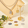 18Pcs 3 Colors 304 Stainless Steel Pendant STAS-DC0012-38-6