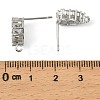Teardrop Brass Micro Pave Clear Cubic Zirconia Stud Earring Findings LS-KK-C107-13P-3