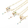 Safety Pin Pendant Necklaces NJEW-JN03470-1