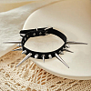 Punk Rock Style Alloy Spiked Cone Rivet Imitation Leather Chocker Necklaces NJEW-WH20011-10P-01-3