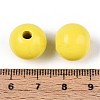 Spray Painted Round Natural Schima Wood Beads WOOD-A018-14mm-04-3