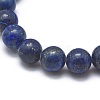 Natural Lapis Lazuli(Dyed) Bead Stretch Bracelets BJEW-K212-B-047-2