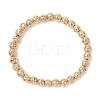 Electroplated Natural Lava Rock Round Beads Stretch Bracelets for Women Men BJEW-JB11982-02-2