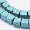 Synthetic Turquoise Beads Strands X-TURQ-F009-02-6x6mm-3