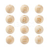 120Pcs 12 Styles Unfinished Natural Wood European Beads WOOD-CD0001-09-1