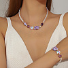 Alloy & Rhinestone & Glass & Porcelain & Plastic Pearl Beaded Necklaces & Beaded Bracelets FS-WG8B806-03-1