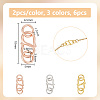 GOMAKERER 6Pcs 3 Colors 925 Sterling Silver S-Hook Clasps FIND-GO0001-44B-2