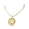 304 Stainless Steel Vortex Pendant Twisted Nylon Cord Necklaces for Women NJEW-JN06453-2