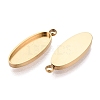 304 Stainless Steel Pendant Cabochon Component STAS-Q113-25B-G-2