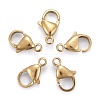 Ion Plating(IP) 304 Stainless Steel Lobster Claw Clasps X-STAS-H353-D-02G-1