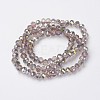 Electroplate Transparent Glass Beads Strands EGLA-A034-T6mm-S-3